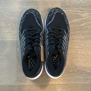 Asics Black and White Athletic Shoes with Textured Upper